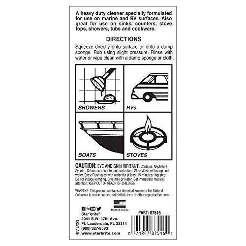Easy Scrub Cleaner STAR BRITE With Mild Abrasives - Non-Scratch Surface Cleaner for Sinks, Tile, Glass, Showers, Aluminum & Painted Surfaces - 16 OZ (087516)