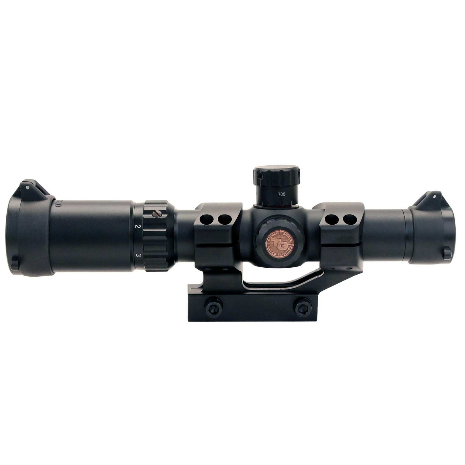 TRUGLO 30 Series Tru-Brite 1-4x24mm Hunting Shooting Durable Waterproof Fogproof Shock Resistant 30mm Aluminum Tube Duplex Mil-Dot Reticle Scope with Mount & Flip-Up Lens Caps Included