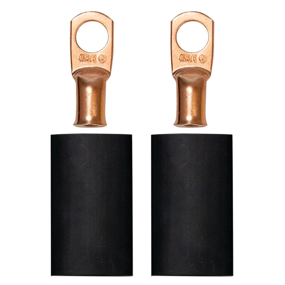 Battery Cable Terminal Kit Moroso 74167 for Crimp/Solder, 4 Ga Wire, 3/8 Diameter Stud, Pack of 2