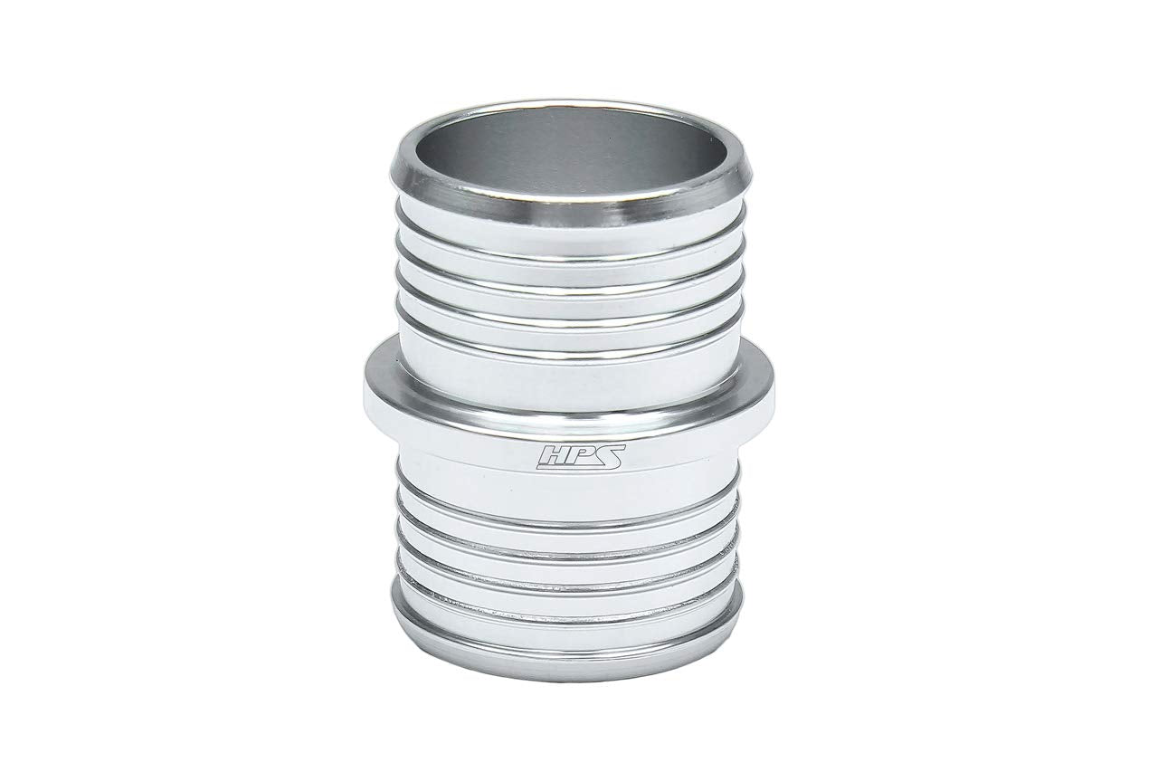 HPS Performance 1-1/8" Billet 6061 Aluminum AHU-112-SL Joiner Hose Union Connector, 2" Length, Silver, 28mm OD