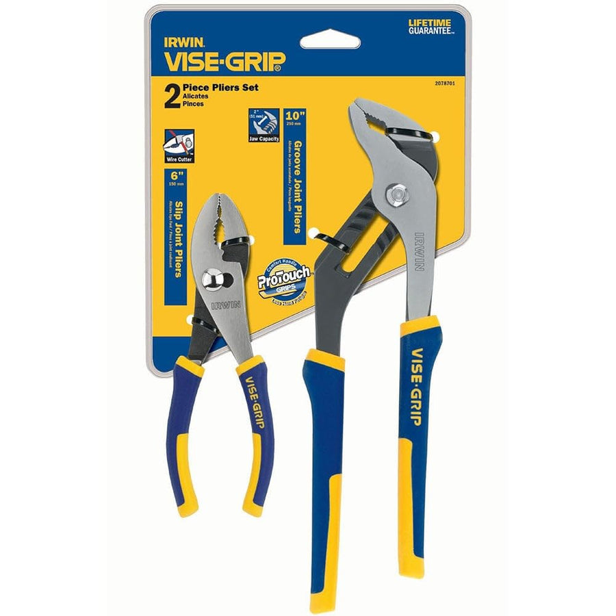 2 Pc. Irwin Traditional Pliers Set - 6 in. Slip Joint & 10 in. Groove Joint