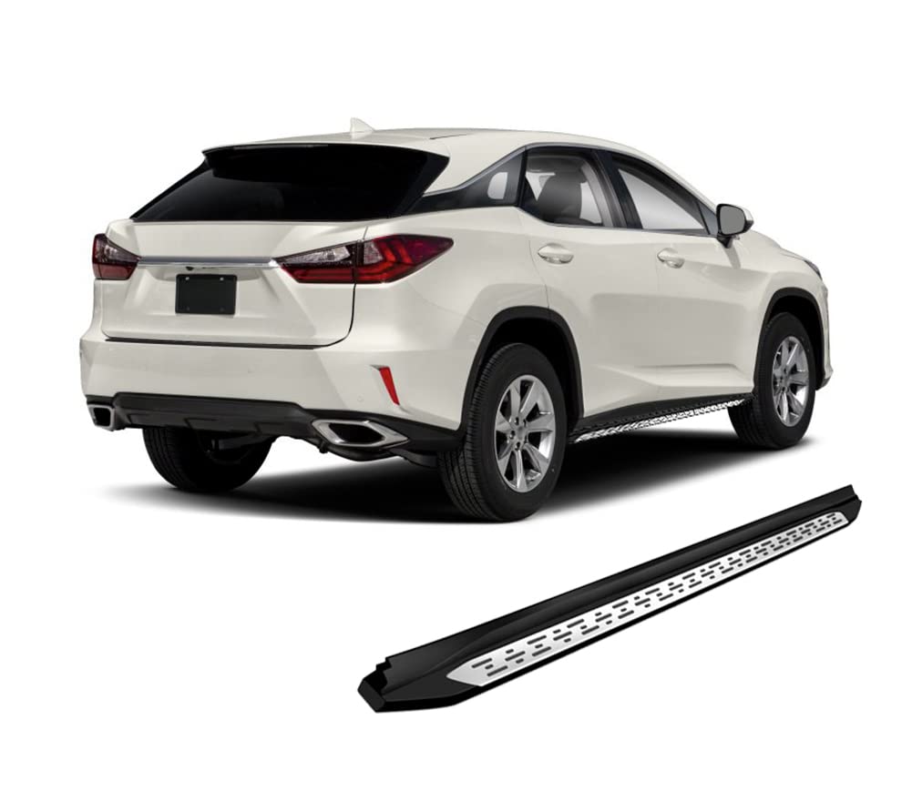 OEM Replica Black Horse Running Boards Compatible with 2016-2020 Lexus RX350-LX2016