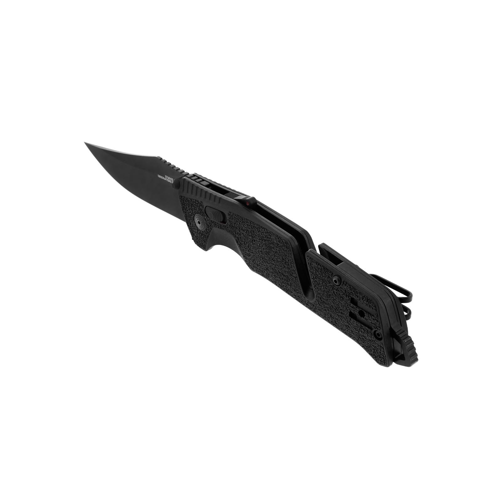 SOG Ambidextrous Trident Professional Straight Folding Knife | Heat-Treated CRYO D2 3.75" Stainless Steel Blade, Blackout