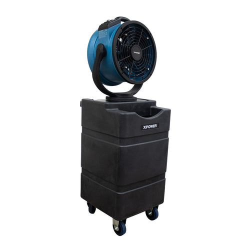 Multi-Purpose Oscillating Misting Fan XPOWER FM-88WK2 With Built-In Water Pump And WT-90 Mobile Water Reservoir