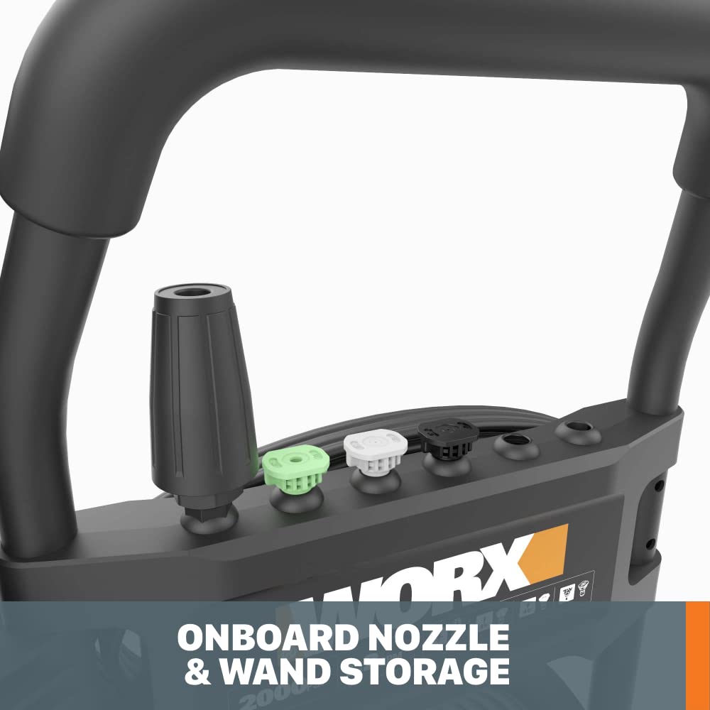 Electric Pressure Washer Worx 13 Amp 2200 PSI with Rolling Cart and 4 Nozzles -WG607