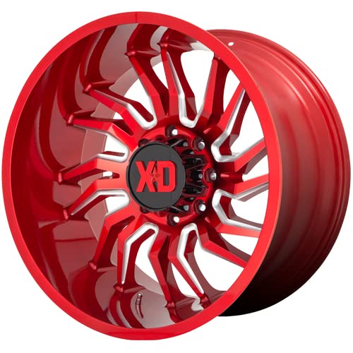20x10 XD858 TENSION, Bolt Pattern: 5x5/, Offset: -18, CANDY RED MILLED, set of 1