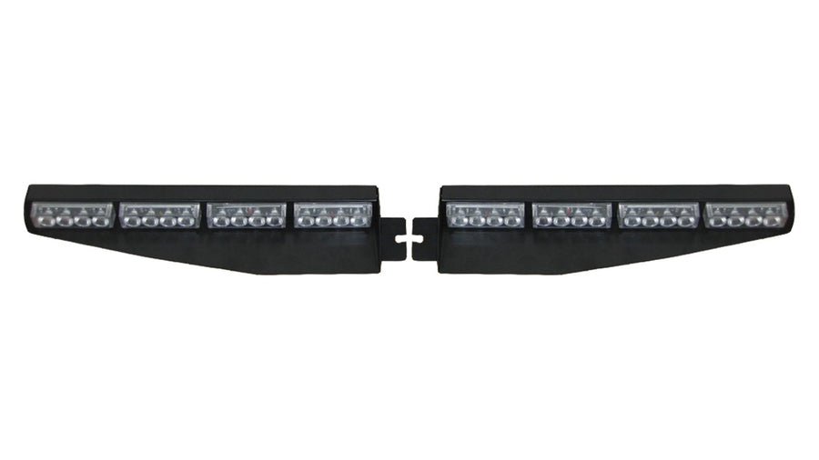 Race Sport Lighting 8-LED RSL648B Head Visor LED Strobe Bar Kit with 15-Patterns and Control Box - Mounts on Front or Back - Amber