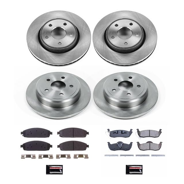 PowerStop Brake Kit 2006-2010 For Commander, Grand Cherokee 2005-2010 [Model Specific] - Autospecialty Front and Rear OE Disc Rotors & Ceramic Brake Pads Replacement, KOE2220