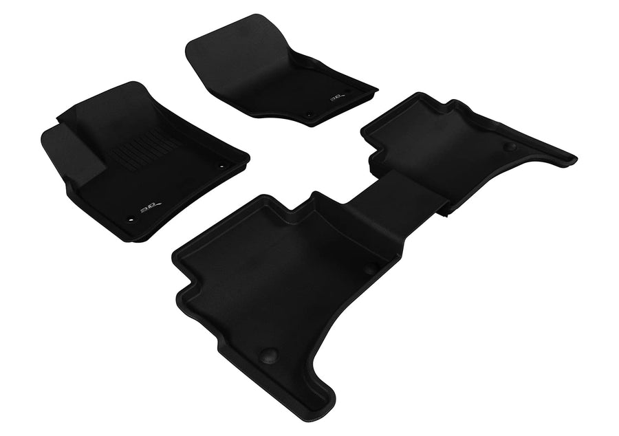 Complete Set 3D MAXpider - L1PO00001509 Custom Fit All-Weather Floor Mat for Select Porsche Cayenne Models - Kagu Rubber (Black)