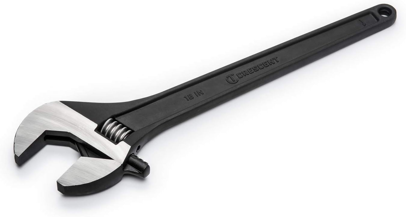 Adjustable Crescent Black Oxide Tapered Handle Wrench - Boxed - Home Improvement & Garage Hand Tool - 18" - AT218BK
