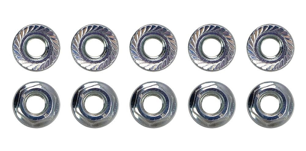 Serrated Flange Nut Moroso 38845, M6 x 1.0, Pack of 10, Zinc