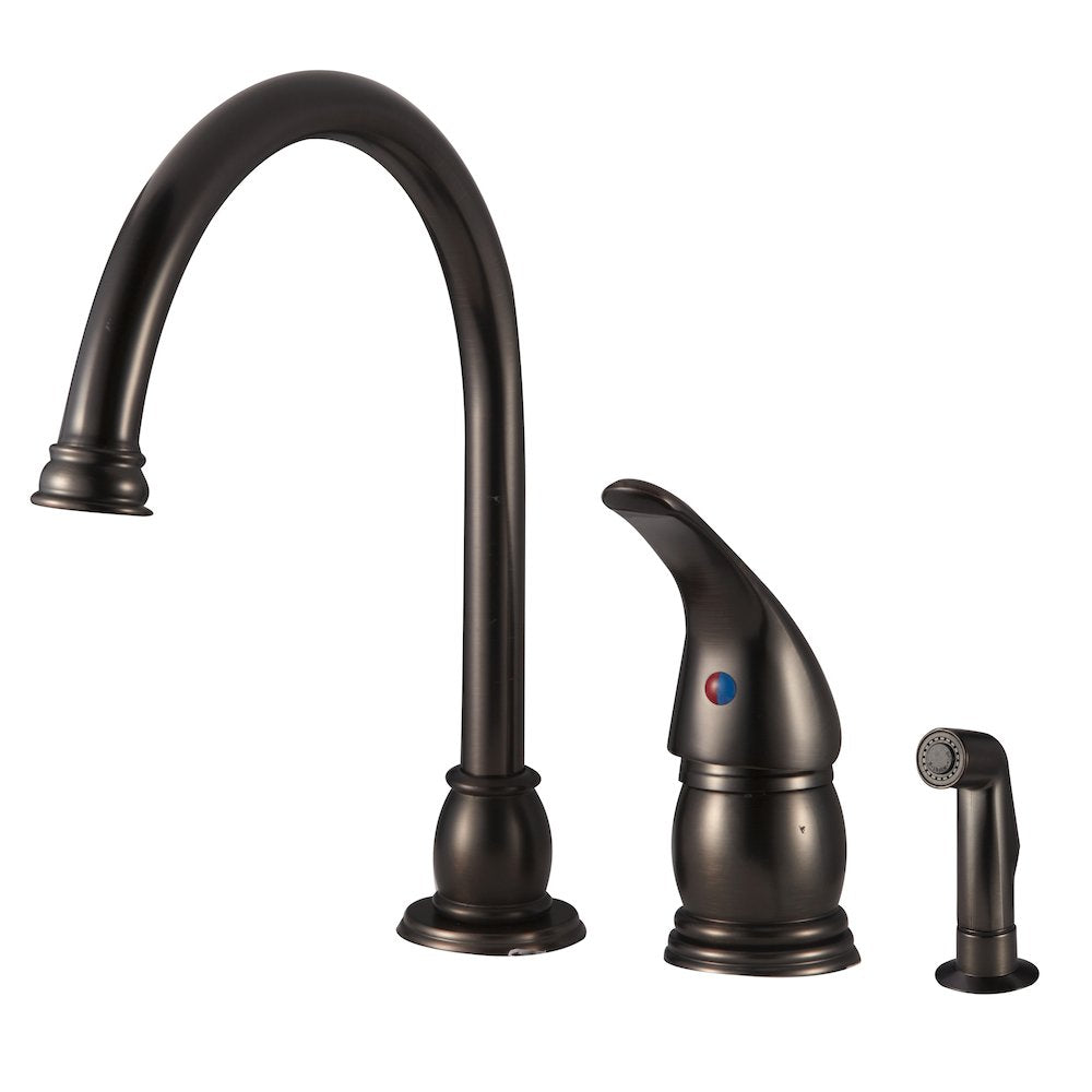 Dura Faucet RV Gooseneck Kitchen Sink Faucet DF-NMK301-VB with Matching Side Sprayer (Venetian Bronze)