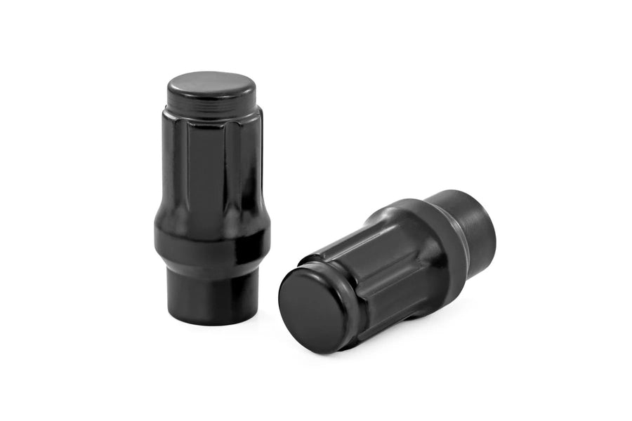 24-Piece Rough Country Black Lug Nut Set - M12x1.5, Closed End, Extended Thread, Fits Most Aftermarket Wheels