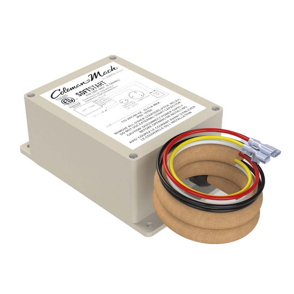 Soft Start Kit Coleman-Mach for All Air Conditioners and Heat Pumps - Reduces Start-Up Amperage by 75%, Fits Series 45000/47000/48000, Smooth Ramping for Improved Performance (1497-3601)