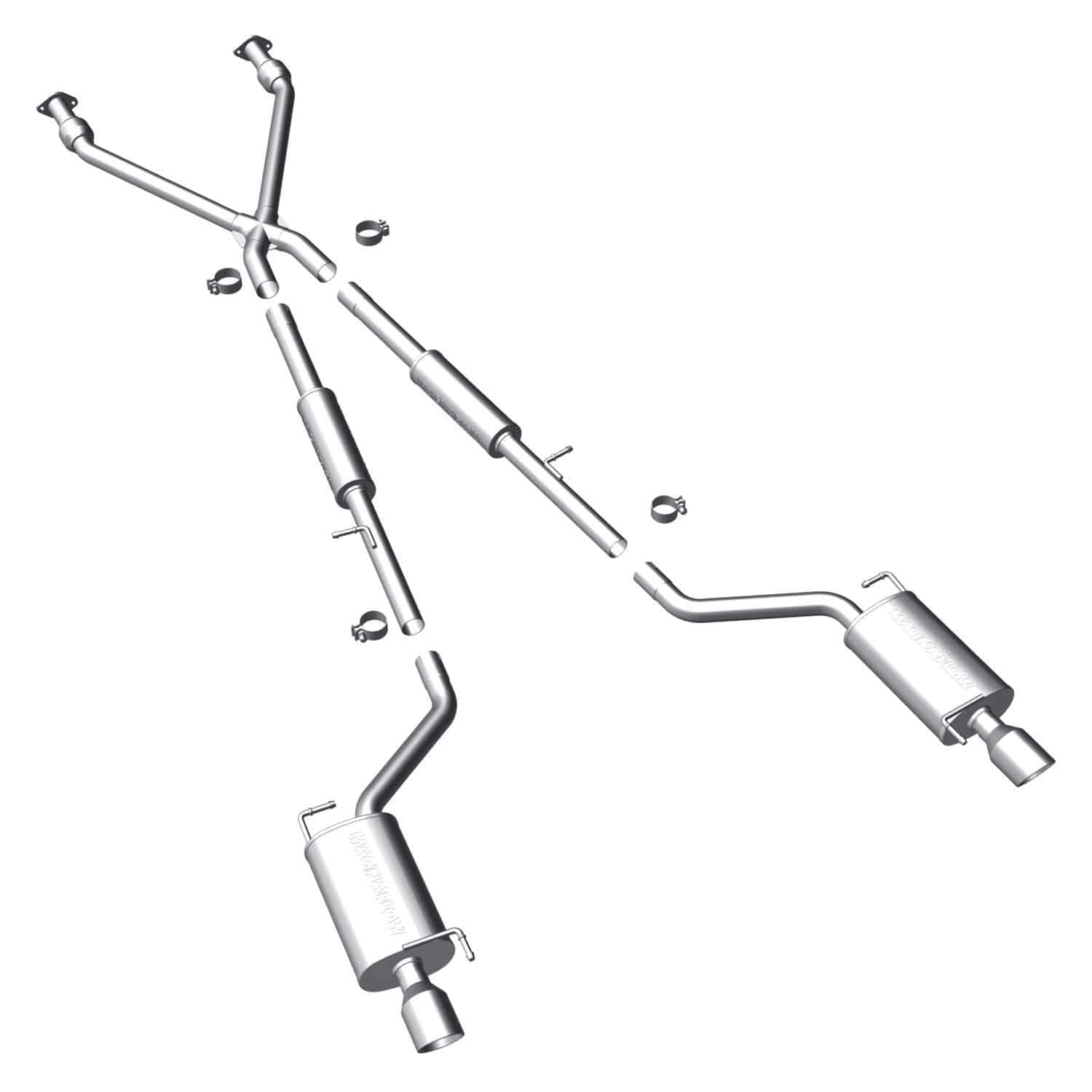 Large MagnaFlow Stainless Steel Performance Exhaust System Kit