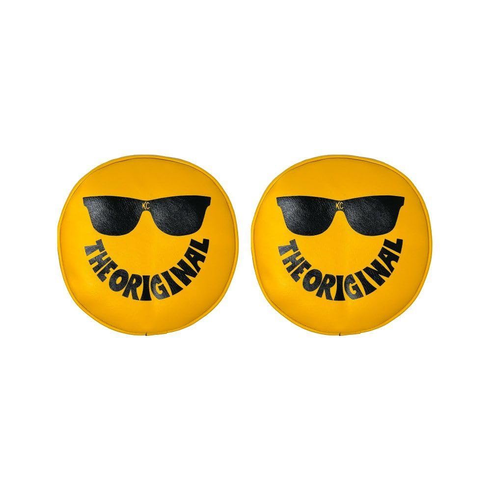 Cover KC Hilites; Retro 8" Vinyl Yellow w/The Original Smiley Sunglasses (pr)