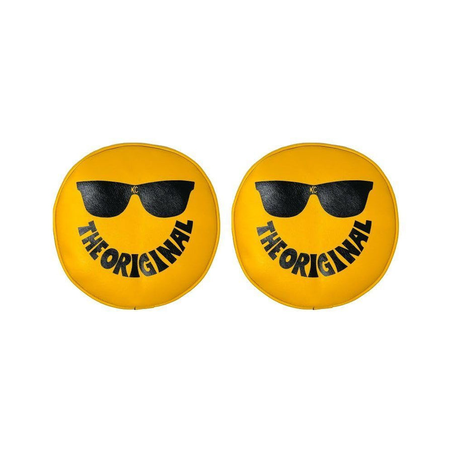 Cover KC Hilites; Retro 8" Vinyl Yellow w/The Original Smiley Sunglasses (pr)