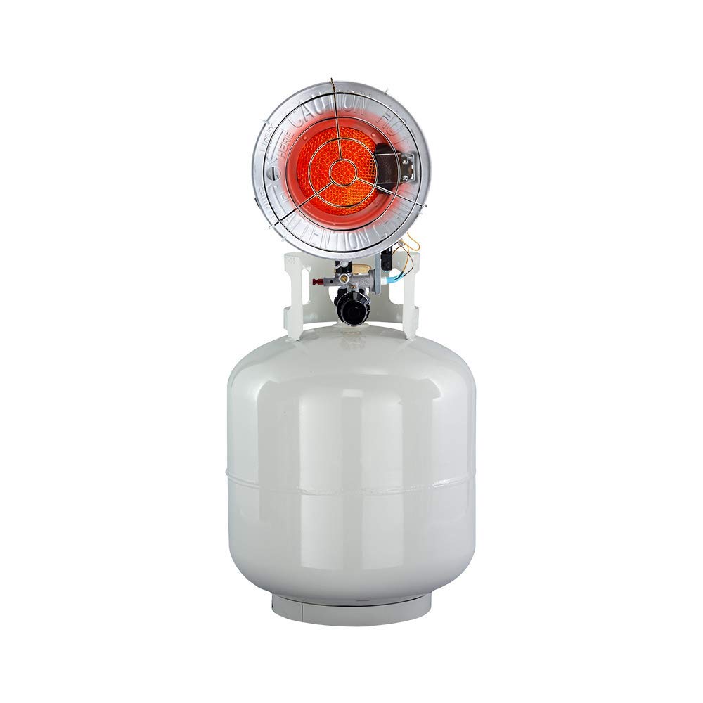 16,000 BTU Remington Single Propane Tank Top Heater, Silver/Black