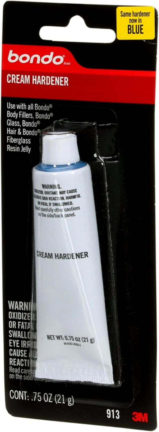 Bondo 1 Tube Cream Hardener 0.75 fl oz., Color Changing During Mixing Ensures Consistency, Lasting Repair, Use with Bondo Fillers (00913) (Pack of 6)