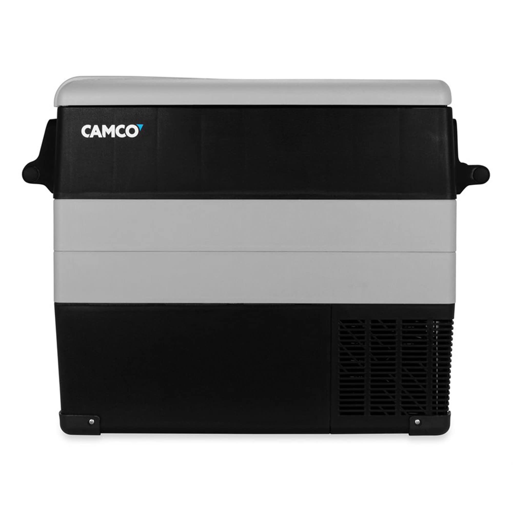 CAM-550 Camco 51518 Portable Refrigerator, AC 110V/DC 12V Compact Fridge/Freezer, 55-Liter - Keeps Food and Drinks Cold While On-The-Go - Ideal for Road Trips, RVing, Camping, Boating and Tailgating , Black