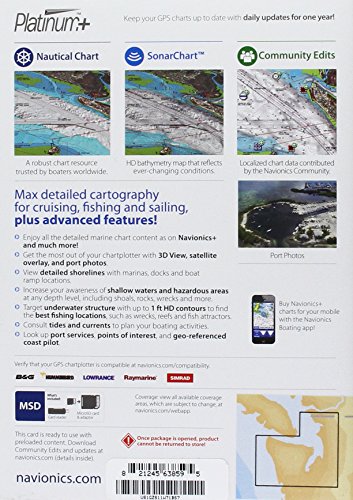 Platinum+ Navionics SD 638 Nautical Chart on SD/Micro-SD Card - MSD/638P+ Puget Sound