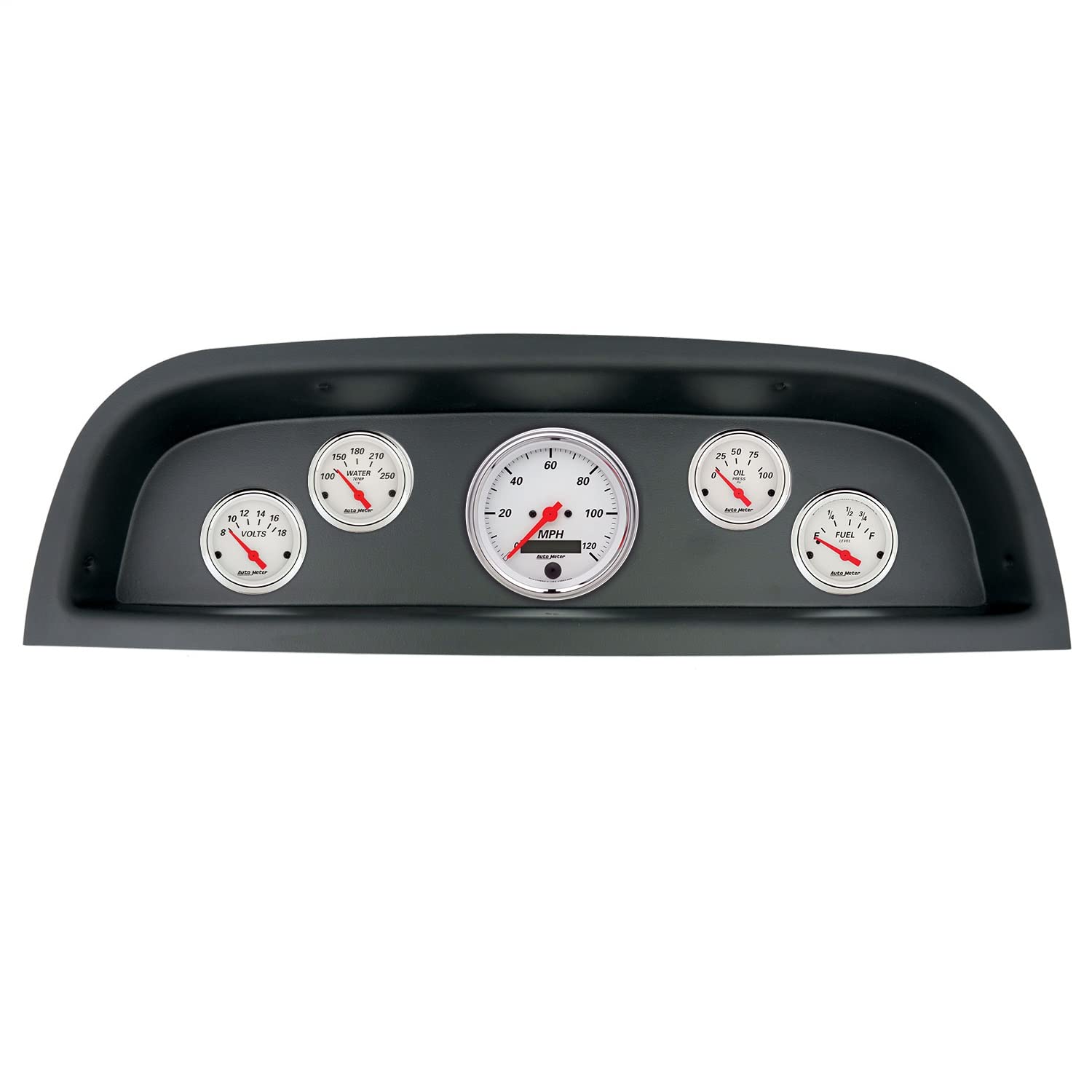 AutoMeter Dash Kit Direct Fit, (3 3/8" X1, 2 1/16" X4), Chevrolet Truck 60-63, Arctic White (2102-03)