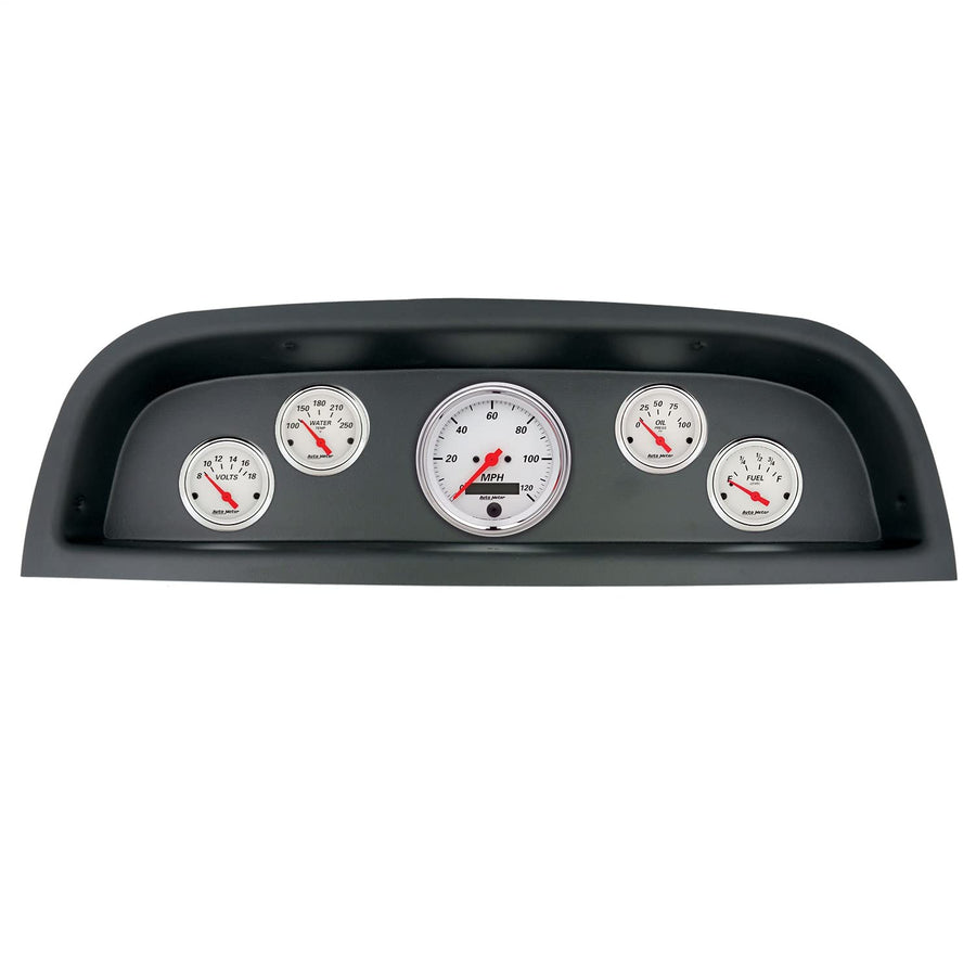 AutoMeter Dash Kit Direct Fit, (3 3/8" X1, 2 1/16" X4), Chevrolet Truck 60-63, Arctic White (2102-03)