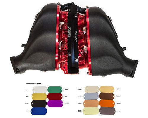Cast ALPHA GT-R Plenum/Billet Intake Manifold Standard Fuel Rail (6 Injector) Black