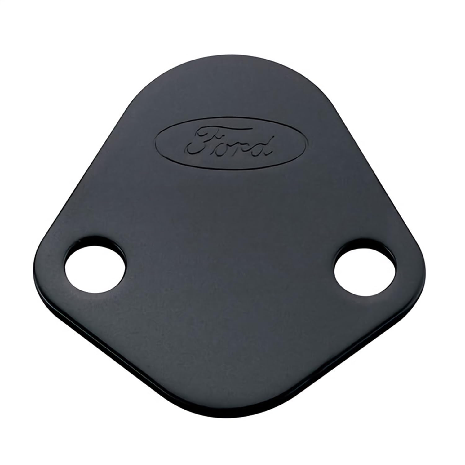Fuel Pump Blockoff Ford 302-291 - Steel - Black Paint Logo V8 - Each