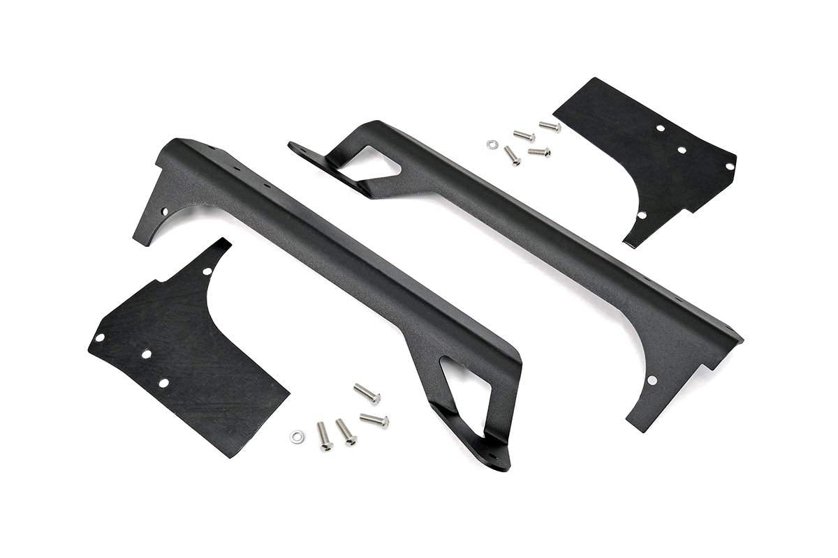 50" Rough Country LED Light Bar Upper Windshield Mounts for Jeep Wrangler TJ (1997-2006) - LED Bar Mounting Brackets, Pair
