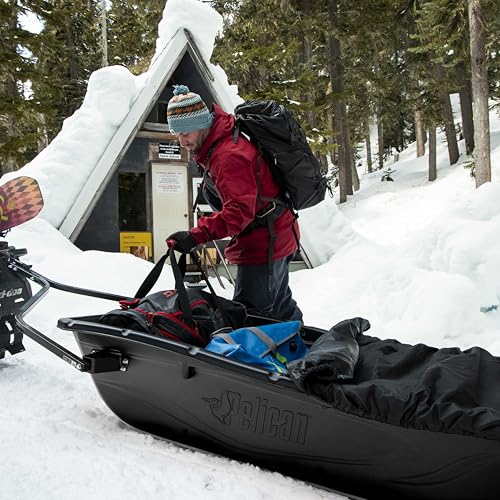 Trek Sport 75 Pelican - Utility Sled Comes with Set of Runners, Tow Hitch and Travel Cover - Carry Up to 500 lb - Black
