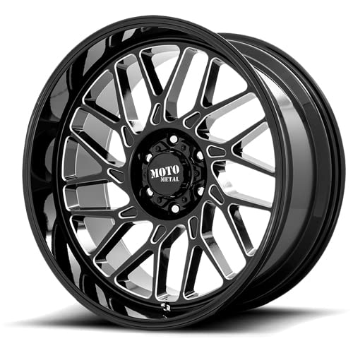 Moto Metal MO805 Wheel Gloss Black Milled with Aluminum (20 x 10. inches /6 x 139 mm, -18 mm Offset)