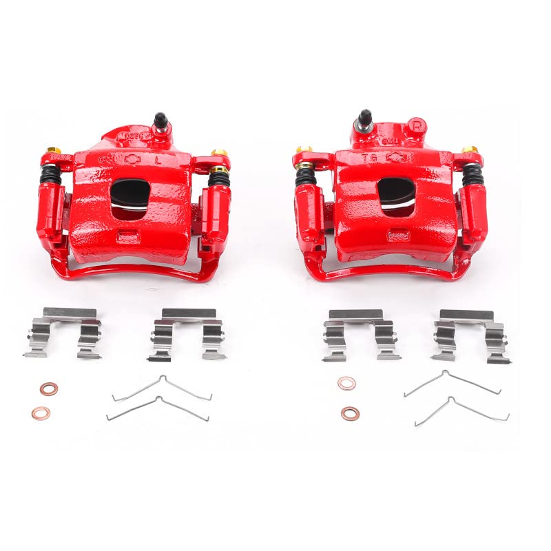 Power Stop S1218 Front Pair of High-Temp Red Powder Coated Calipers