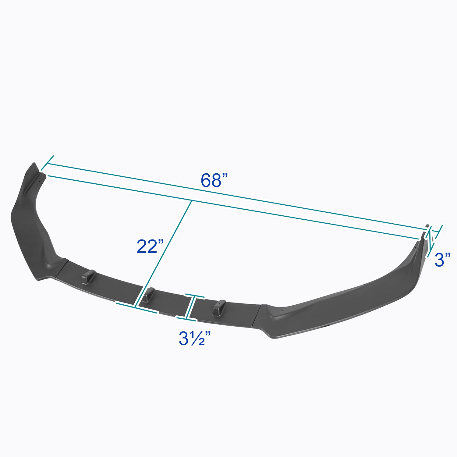 Matte Black Spec-D Tuning Front Bumper Lip Spoiler Splitter Kits 3PC Compatible with 2016-2019 Nissan Sentra