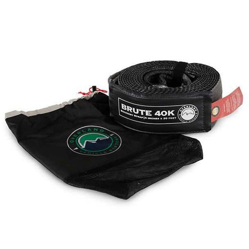 Tow Strap Overland Vehicle Systems 4" x 20' Gray with Black Ends & Storage Bag