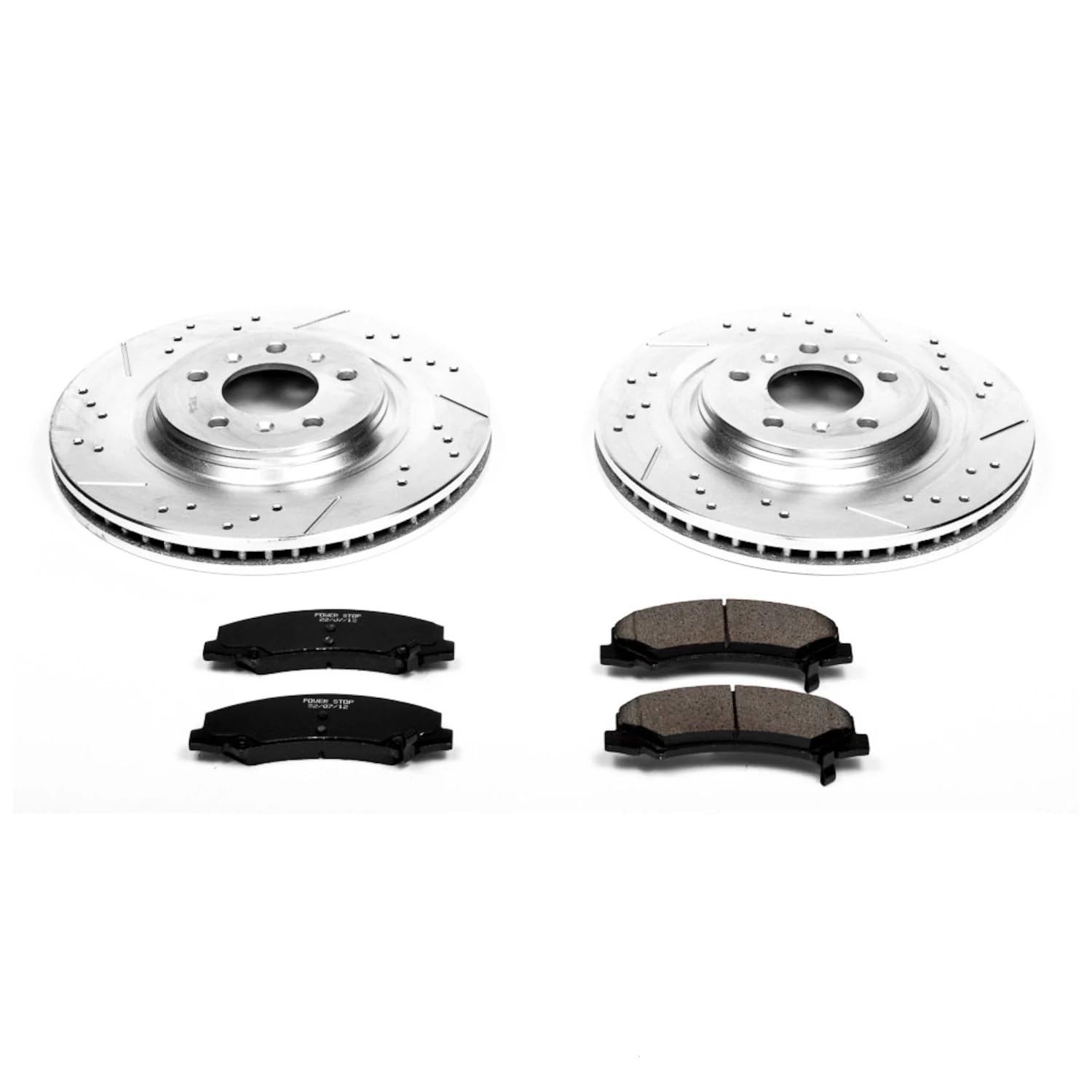 Power Stop K4654 Z23 Carbon Fiber Brake Pads with Drilled & Slotted Brake Rotors Kit For Allure, LaCrosse, Lucerne, Cadillac DTS, Impala, Impala Limited [Model Specific]