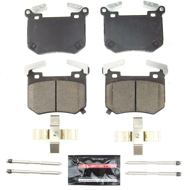 Power Stop Z23-2144 Z23 Evolution Sport Carbon Fiber Infused Ceramic Brake Pads with Hardware For Genesis G70 2019-2022, Kia Stinger 2018-2022 [Model Specific]