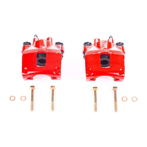 Power Stop S4398 Rear Pair of High-Temp Red Powder Coated Calipers For Jeep Grand Cherokee 1994-1998 [Model Specific]