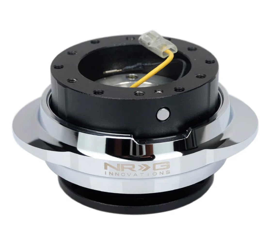 NRG Innovations GEN 2.2 NRG-SRK-220BK-SL Steering Wheel Quick Release Adapter 6-Hole & 6x70 and 6x74mm Bolt Patterns Black Body/Shinny Silver Oval Ring