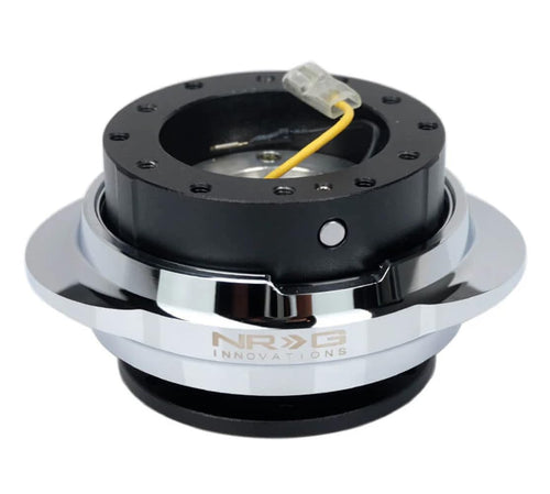 NRG Innovations GEN 2.2 NRG-SRK-220BK-SL Steering Wheel Quick Release Adapter 6-Hole & 6x70 and 6x74mm Bolt Patterns Black Body/Shinny Silver Oval Ring
