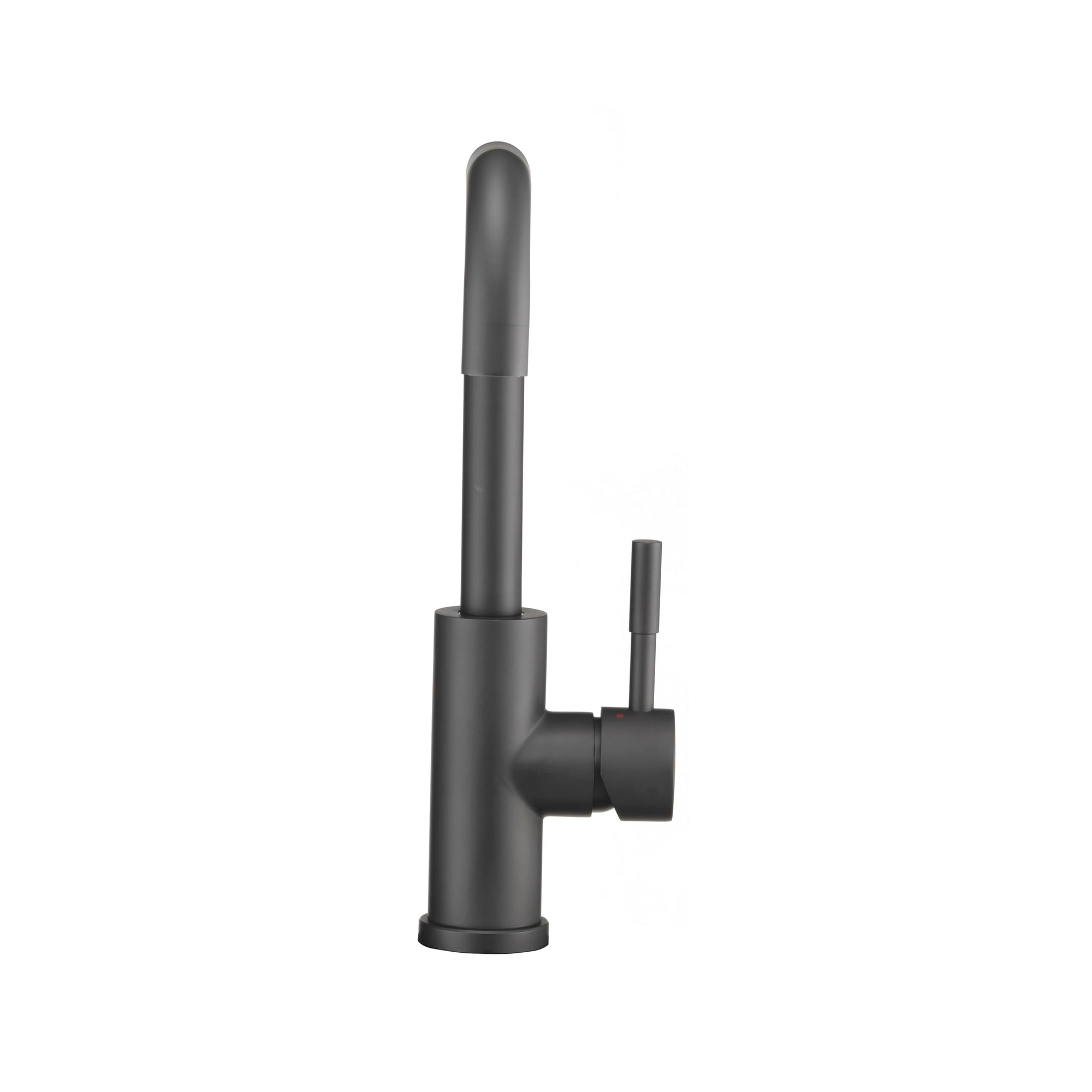 Dura Faucet Streamline RV Squared-Arc Single Handle Kitchen Sink Faucet - Optional Deck Plate (Matte Black)