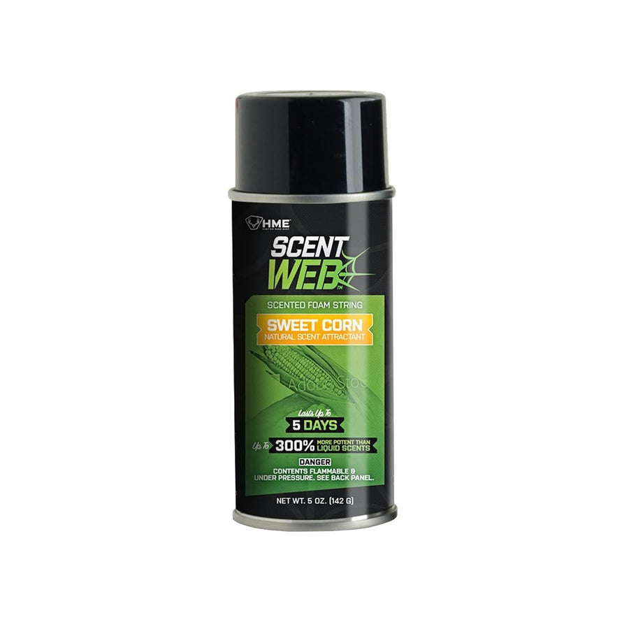 HME Scent Web Sweet Corn, 5oz | Long-Lasting Effective Powerful Pre/Post Rut Scented String Foam Attractant for Hunting, Archery & Wildlife Observation