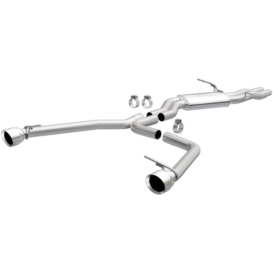 Cat-Back MagnaFlow Performance Exhaust System 15378 - Street Series, Stainless Steel 2.5in Main Piping, Dual Split Rear Exit, Polished Finish 4.5in Exhaust Tip - Q5 Performance Exhaust Kit