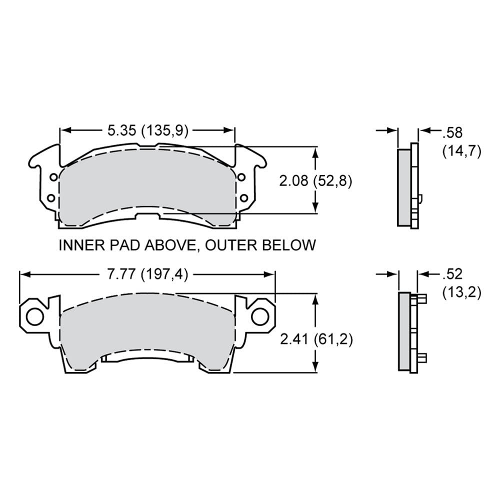 Dynapro 15Q-10144K Wilwood Aluminum Rotor Brake Pad Set - 4 Piece