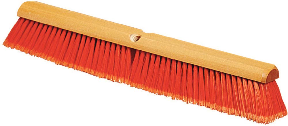 Flo-Pac SPARTA 4501424 Flagged Fine Floor Sweep, Polypropylene Bristles, 24" Block Size, 3" Bristle Trim, Orange