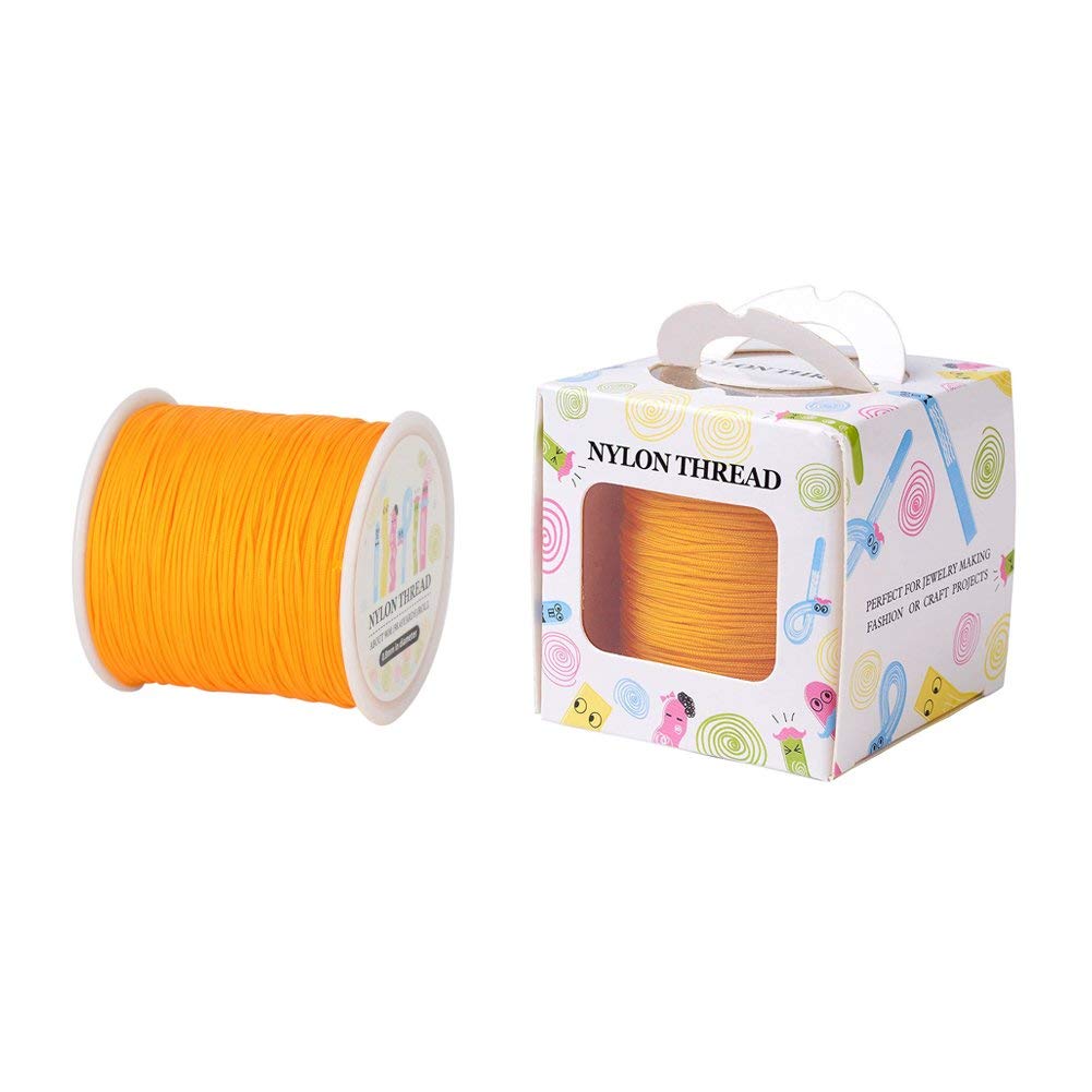 JEWELEADER About 98 Yards Braided Nylon Craft Cord Thread 0.8mm Satin Trim Chinese Knotting Beading for DIY Jewellery Making Macrame Kumihimo Shamballa Friendship Bracelets - Dark Orange