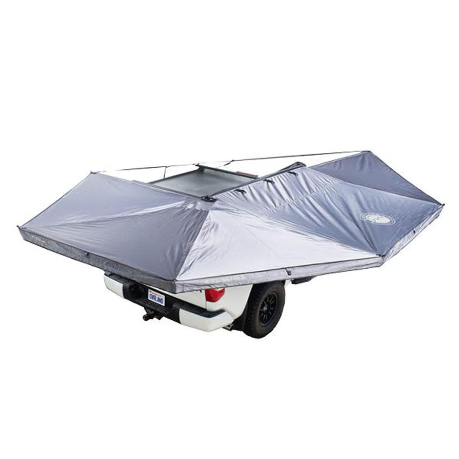 XD Nomadic 270 - Overland Vehicle Systems Awning W/Lights & Black Out, Driver Side, Grey Hex, Black Trim & Black Travel Cover - No Brackets, No Hardware
