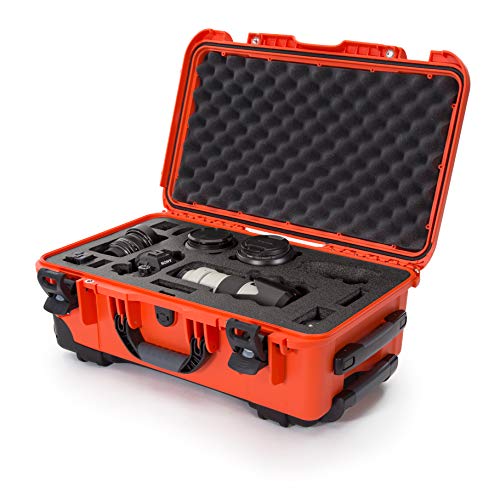 Waterproof Nanuk 935 Carry-On Hard Case with Custom Foam Insert for Sony a7R Size Camera w/Wheels - Orange