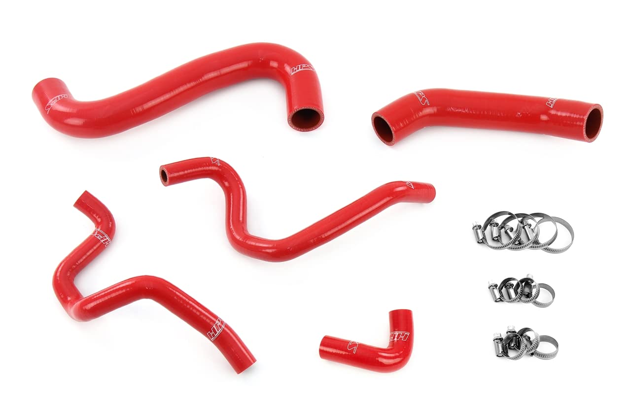 Red HPS Silicone Radiator + Heater Hose Kit Coolant OEM Replacement 57-1731-RED