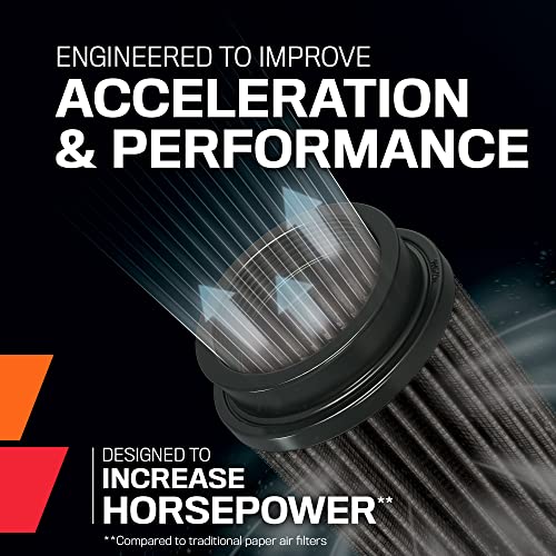Dryflow K&N Lifetime Universal Clamp-On Air Filter: Dry Synthetic, Washable: Flange Diameter: 1.938 In, Filter Height: 3.0 In, Flange Length: 0.625 In, Shape: Round Tapered, RC-3122HBK